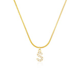 Shiny Jewellery Inlaid crystal Letter Initial Necklace For Women Choker Chain