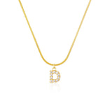 Shiny Jewellery Inlaid crystal Letter Initial Necklace For Women Choker Chain
