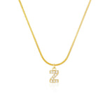 Shiny Jewellery Inlaid crystal Letter Initial Necklace For Women Choker Chain