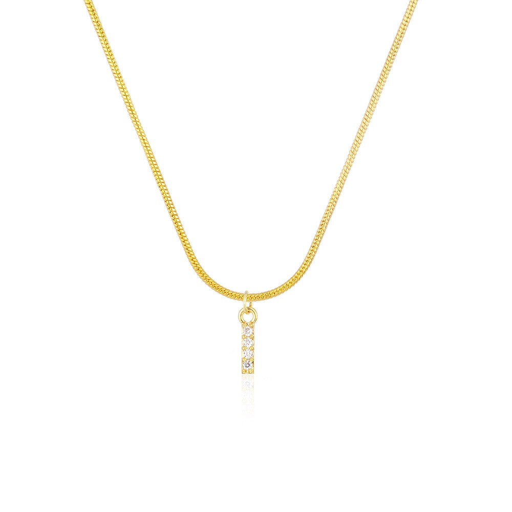 Shiny Jewellery Inlaid crystal Letter Initial Necklace For Women Choker Chain