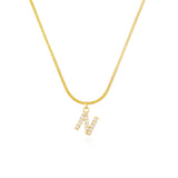 Shiny Jewellery Inlaid crystal Letter Initial Necklace For Women Choker Chain