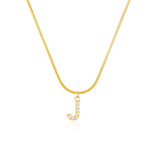 Shiny Jewellery Inlaid crystal Letter Initial Necklace For Women Choker Chain