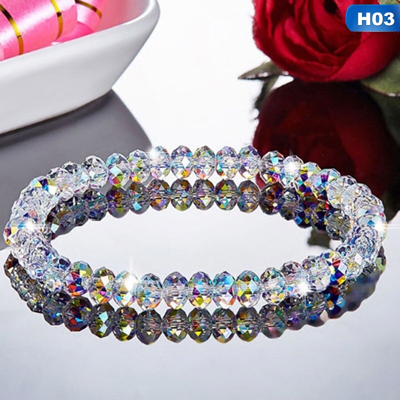 Shiny Jewellery Natural Gem Crystal Bracelet Stretch Chip Beads