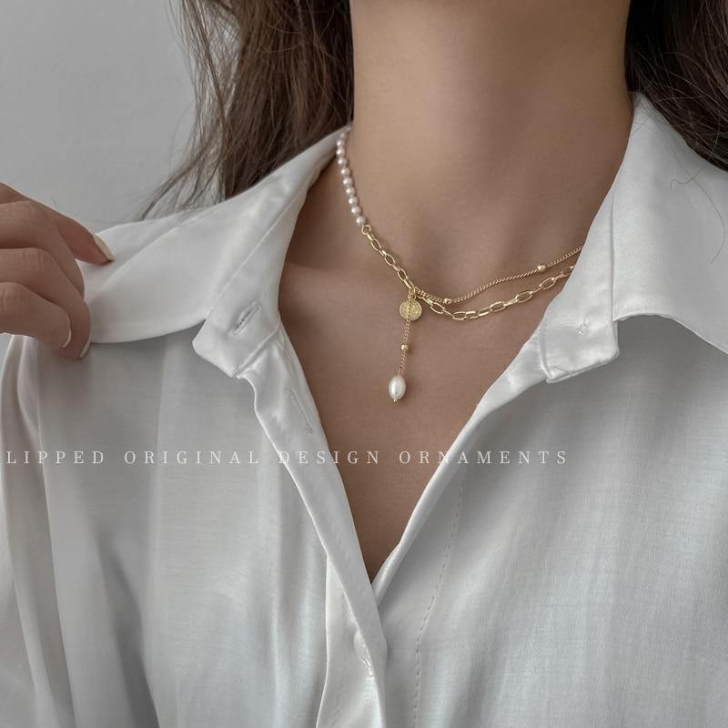 Fashion Beaded Pearl Choker Necklace and Bracelet For Women Cute - Vico Rena