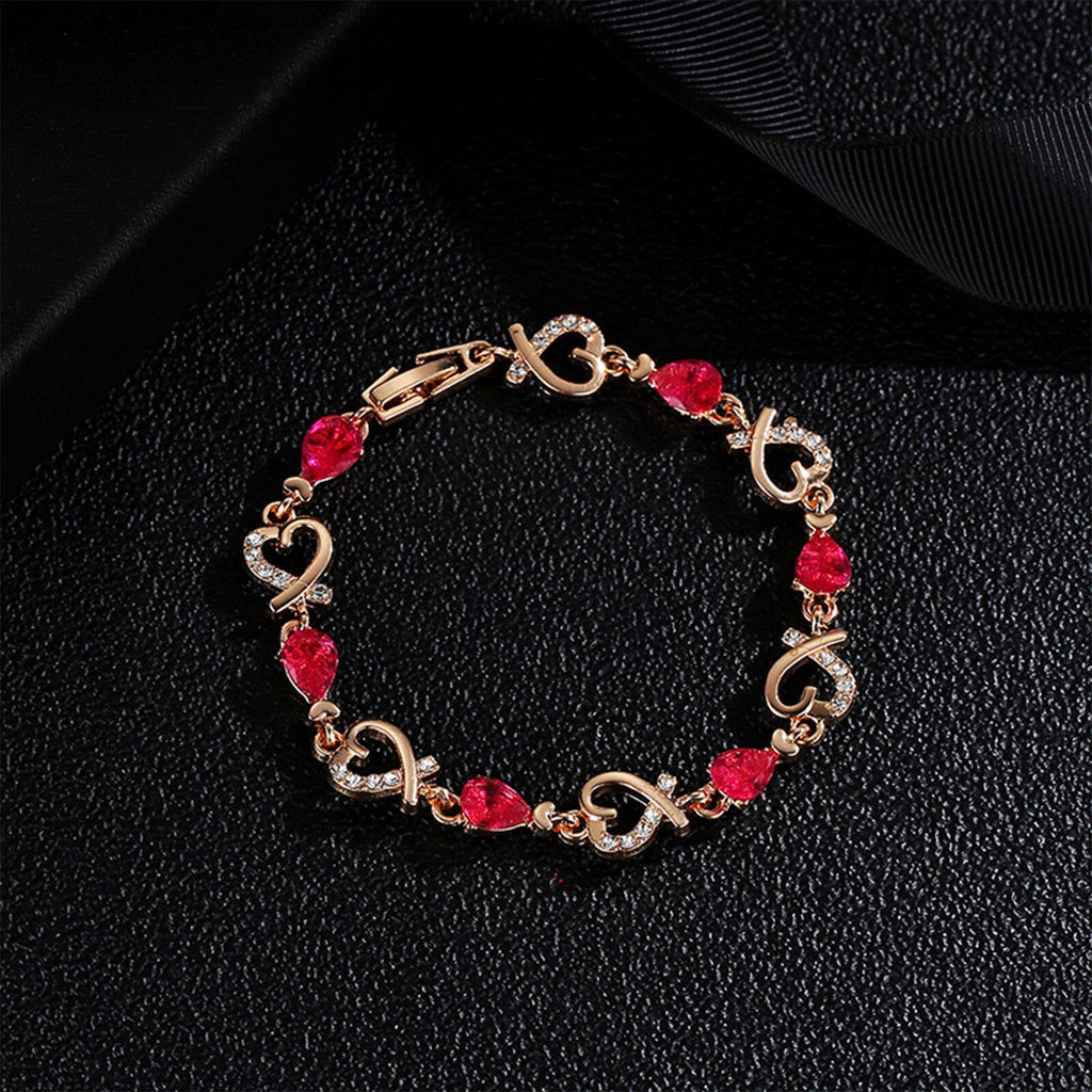 Shiny Jewellery Temperament Love Flower Diamond Crystal Bracelet Elegant Ladies Gift
