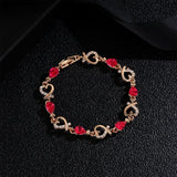Shiny Jewellery Temperament Love Flower Diamond Crystal Bracelet Elegant Ladies Gift