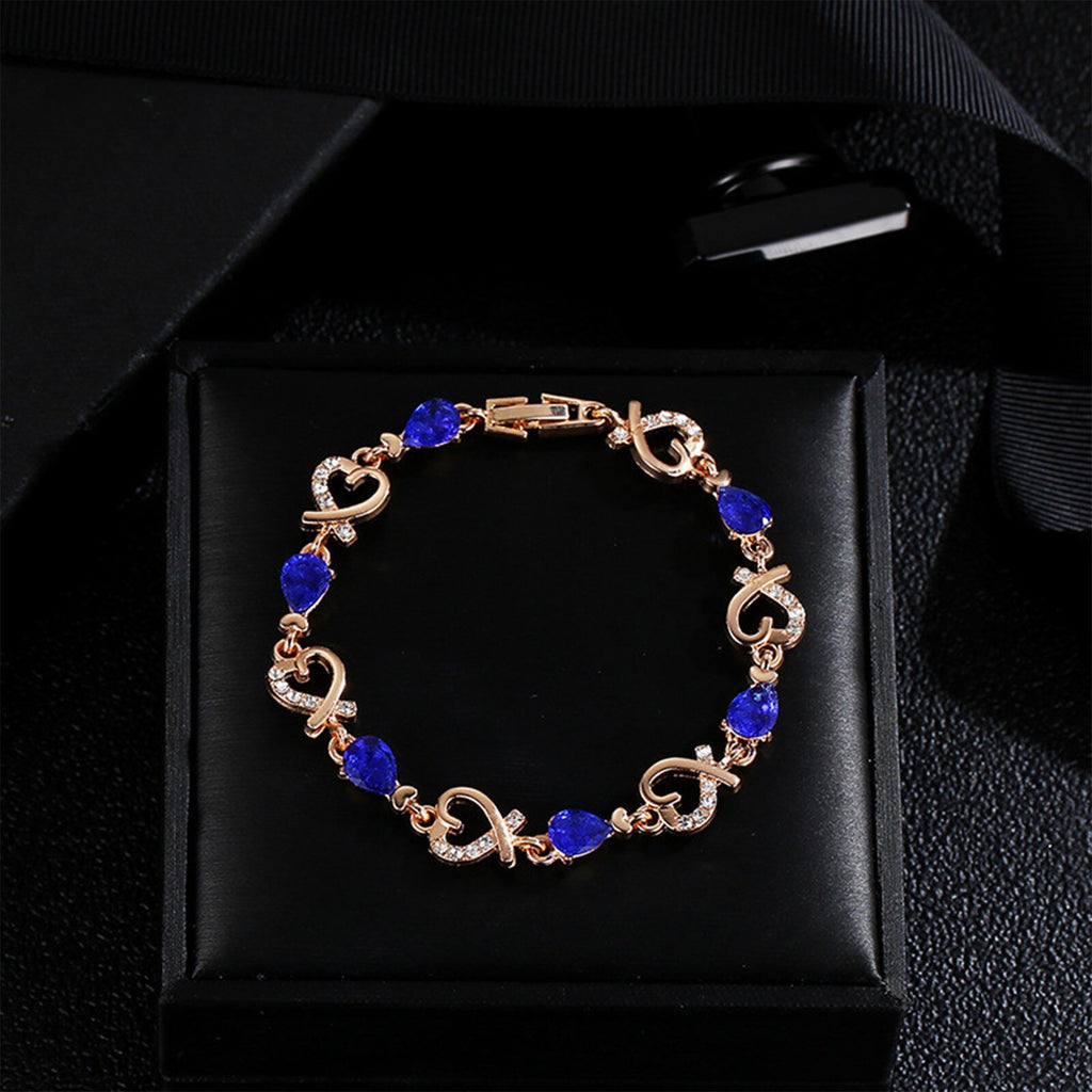 Shiny Jewellery Temperament Love Flower Diamond Crystal Bracelet Elegant Ladies Gift