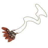 Indian Long Leather Feather Chain Pendant Vintage Sweater Chain Necklace - Vico Rena