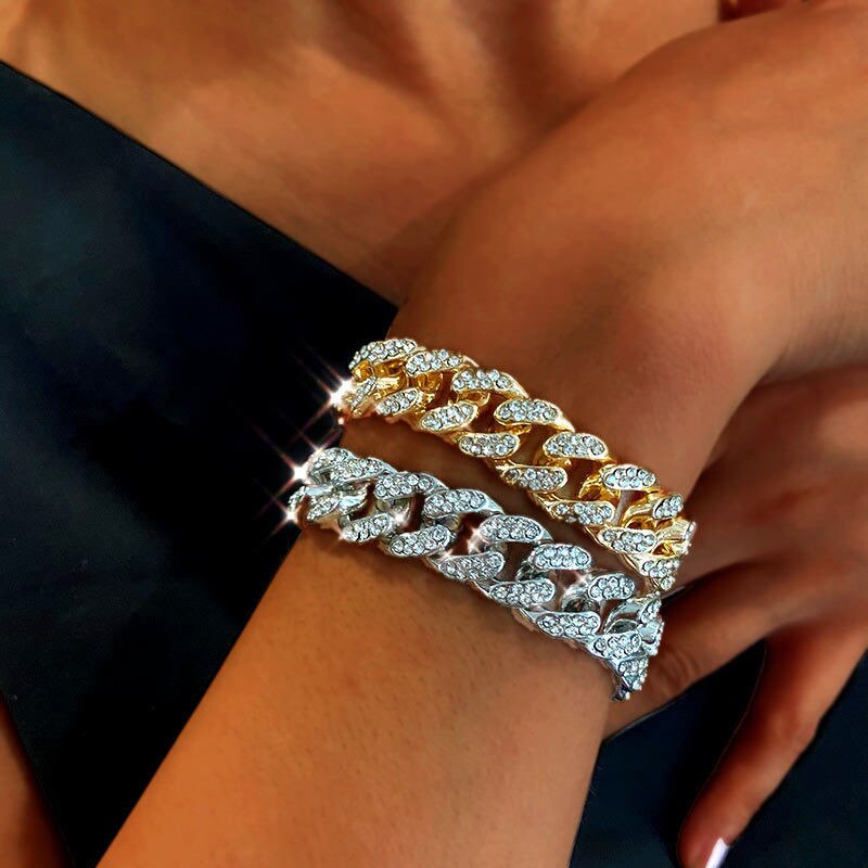 Men Women Hip Hop Bracelet Fashion Crystal Chain - Vico Rena