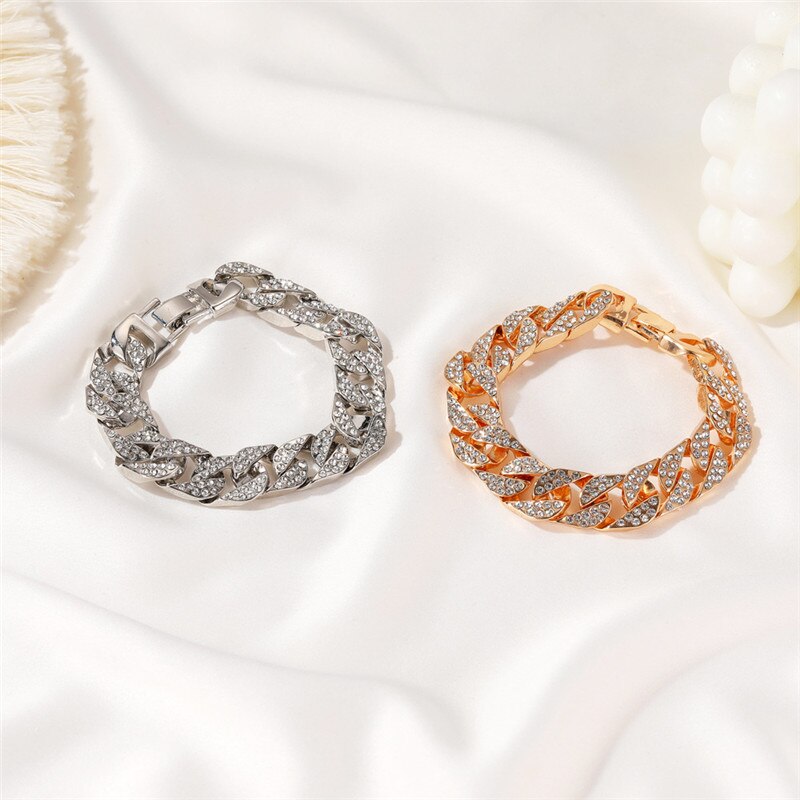 Men Women Hip Hop Bracelet Fashion Crystal Chain - Vico Rena
