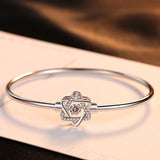 Shiny Jewellery S925 Sterling Silver 3A Zircon Creative Hexangular Star Ladies' Bracelet