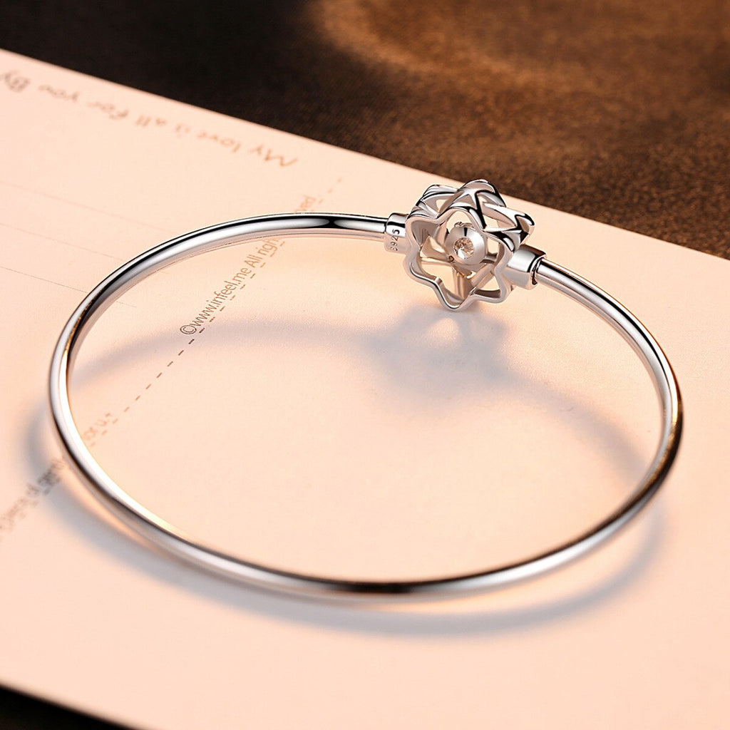 Shiny Jewellery S925 Sterling Silver 3A Zircon Creative Hexangular Star Ladies' Bracelet