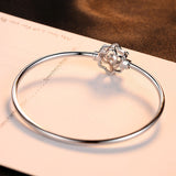 Shiny Jewellery S925 Sterling Silver 3A Zircon Creative Hexangular Star Ladies' Bracelet