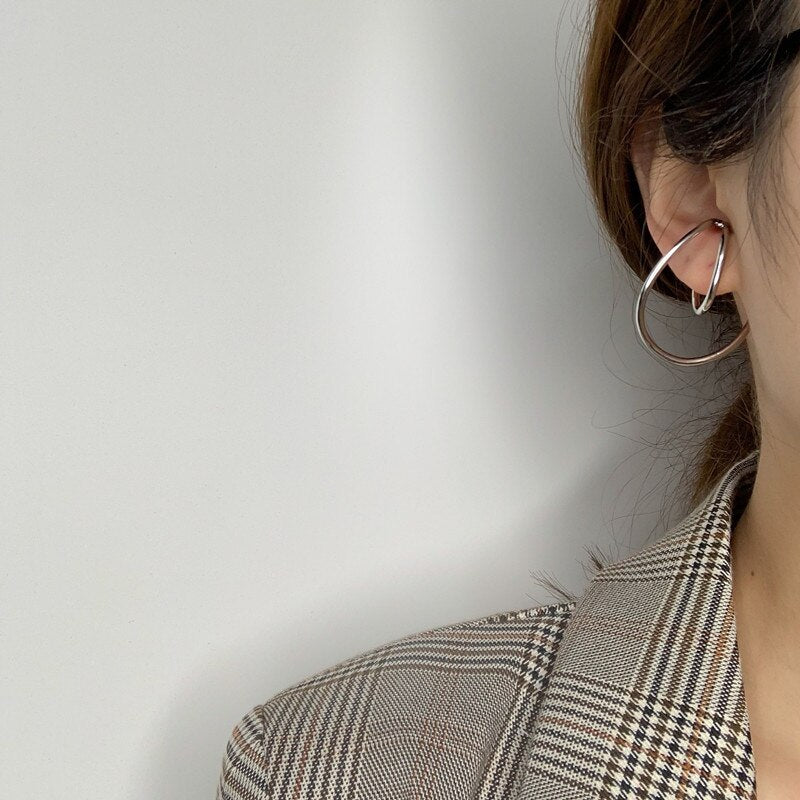 Minimalism Metal Geometric Distortion Ear Clips Irregular - Vico Rena