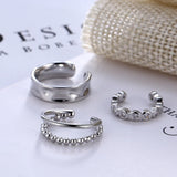 New 3Pcs/Set  Korean Design Zircon Geometric Earrings - Vico Rena