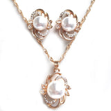 Shiny Jewellery New Arrival Fashion Chain Link Earrings Crystal Jewelry Necklace Sets Crystal