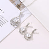 Shiny Jewellery New Arrival Fashion Chain Link Earrings Crystal Jewelry Necklace Sets Crystal