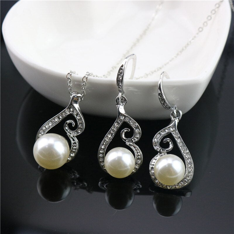 Shiny Jewellery New Arrival Fashion Chain Link Earrings Crystal Jewelry Necklace Sets Crystal
