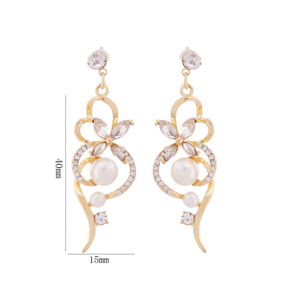 Shiny Jewellery New Arrival Fashion Chain Link Earrings Crystal Jewelry Necklace Sets Crystal