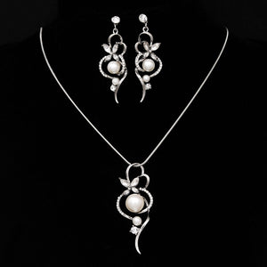 Shiny Jewellery New Arrival Fashion Chain Link Earrings Crystal Jewelry Necklace Sets Crystal