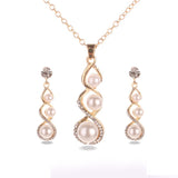 Shiny Jewellery New Arrival Fashion Chain Link Earrings Crystal Jewelry Necklace Sets Crystal