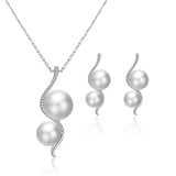 Shiny Jewellery New Arrival Fashion Chain Link Earrings Crystal Jewelry Necklace Sets Crystal