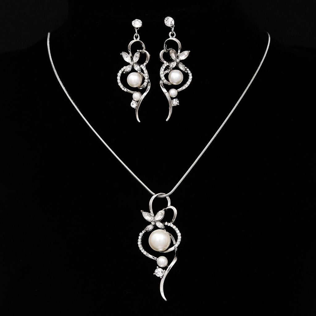Shiny Jewellery New Arrival Fashion Chain Link Earrings Crystal Jewelry Necklace Sets Crystal