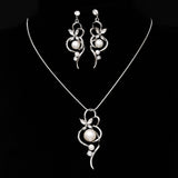Shiny Jewellery New Arrival Fashion Chain Link Earrings Crystal Jewelry Necklace Sets Crystal