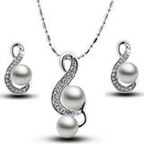 Shiny Jewellery New Arrival Fashion Chain Link Earrings Crystal Jewelry Necklace Sets Crystal