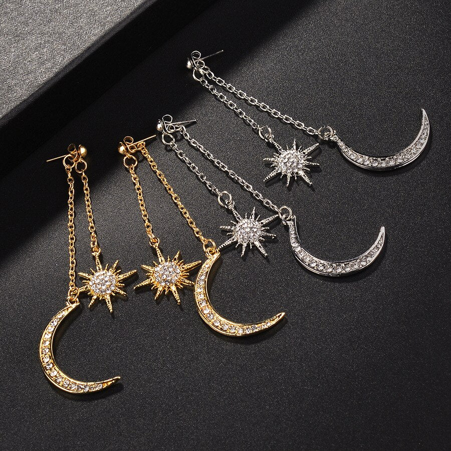 New Bohemian Retro Fashion Sun Moon  Exaggerated Long Pendant - Vico Rena