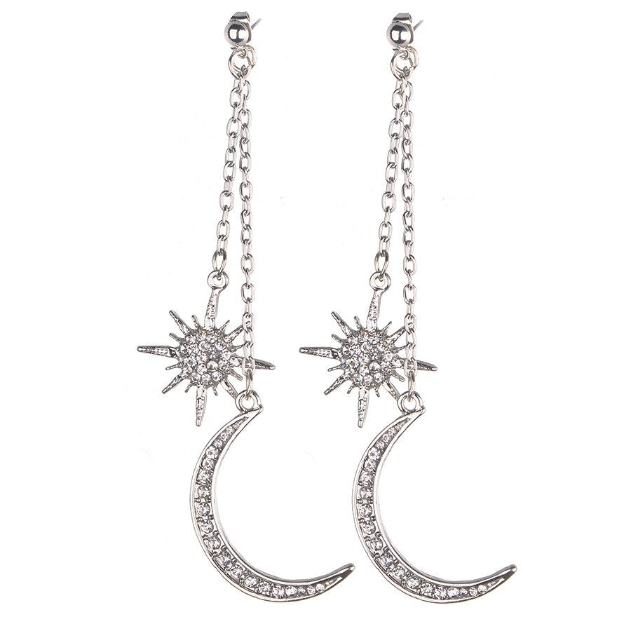 New Bohemian Retro Fashion Sun Moon  Exaggerated Long Pendant - Vico Rena