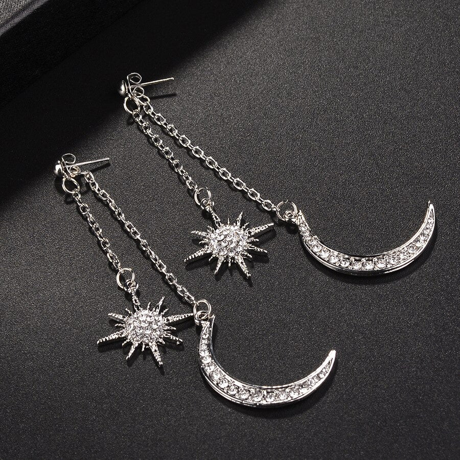 New Bohemian Retro Fashion Sun Moon  Exaggerated Long Pendant - Vico Rena