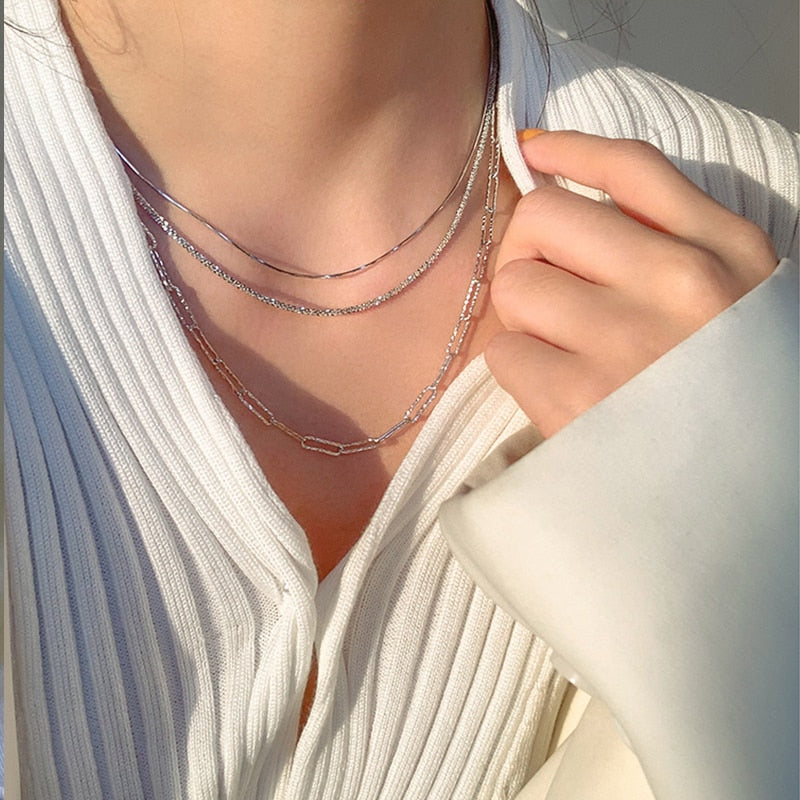 New Fashion 925 Sterling Silver Short Necklace Bone Chain - Vico Rena