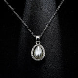 Shiny Jewellery New Fashion Classic Imitation Pearl Earring Necklace Sets Stainless Steel