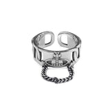 Shiny Jewellery Opening Finger Ring New Fashion Creative Chain Tassel Planet Vintage Alloy