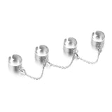 Shiny Jewellery Punk Hip Pop 4 Connecting Ring Knuckle Opening Rings Jewelry Stainless Steel