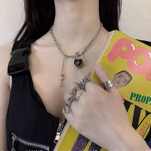 Punk Hip Pop 4 Connecting Ring Knuckle Opening Rings Jewelry - Vico Rena