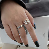 Retro Fashion European and American Style Letter B Open - Vico Rena