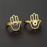 Shiny Jewellery Retro Hand of Fatima Hamsa Evil Eye Rings Lucky Copper Ring