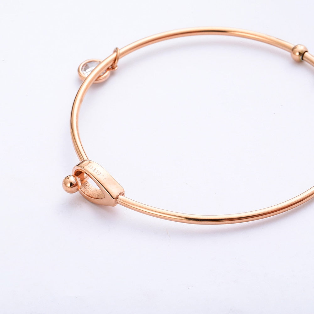 Rose Gold Bangles for Women Stainless Steel Jewelry Heart Tree of Life - Vico Rena