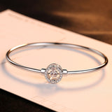 Shiny Jewellery S925 sterling silver fashion lady bracelet with geometric shape inlaid