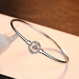 Shiny Jewellery S925 sterling silver fashion lady bracelet with geometric shape inlaid