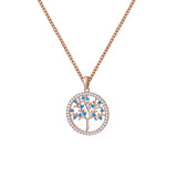 Silvery Round Tree of Life Pendant Necklaces for Women - Vico Rena