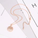 Silvery Round Tree of Life Pendant Necklaces for Women - Vico Rena