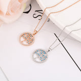 Silvery Round Tree of Life Pendant Necklaces for Women - Vico Rena