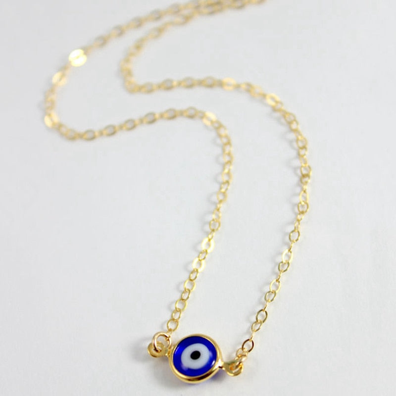 Simple Evil Eye Thin Pendant Women Jewelry Necklace - Vico Rena