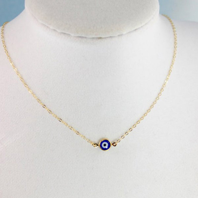 Simple Evil Eye Thin Pendant Women Jewelry Necklace - Vico Rena