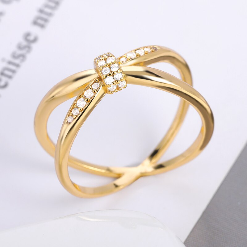 Shiny Jewellery Crystal Rings Infinity Sign Women Silver Color Rings Party