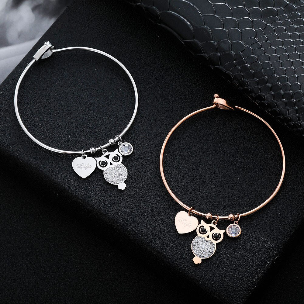Shiny Jewellery Stainless Steel Women's Evil Eyes Bracelet