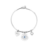 Shiny Jewellery Stainless Steel Women's Evil Eyes Bracelet